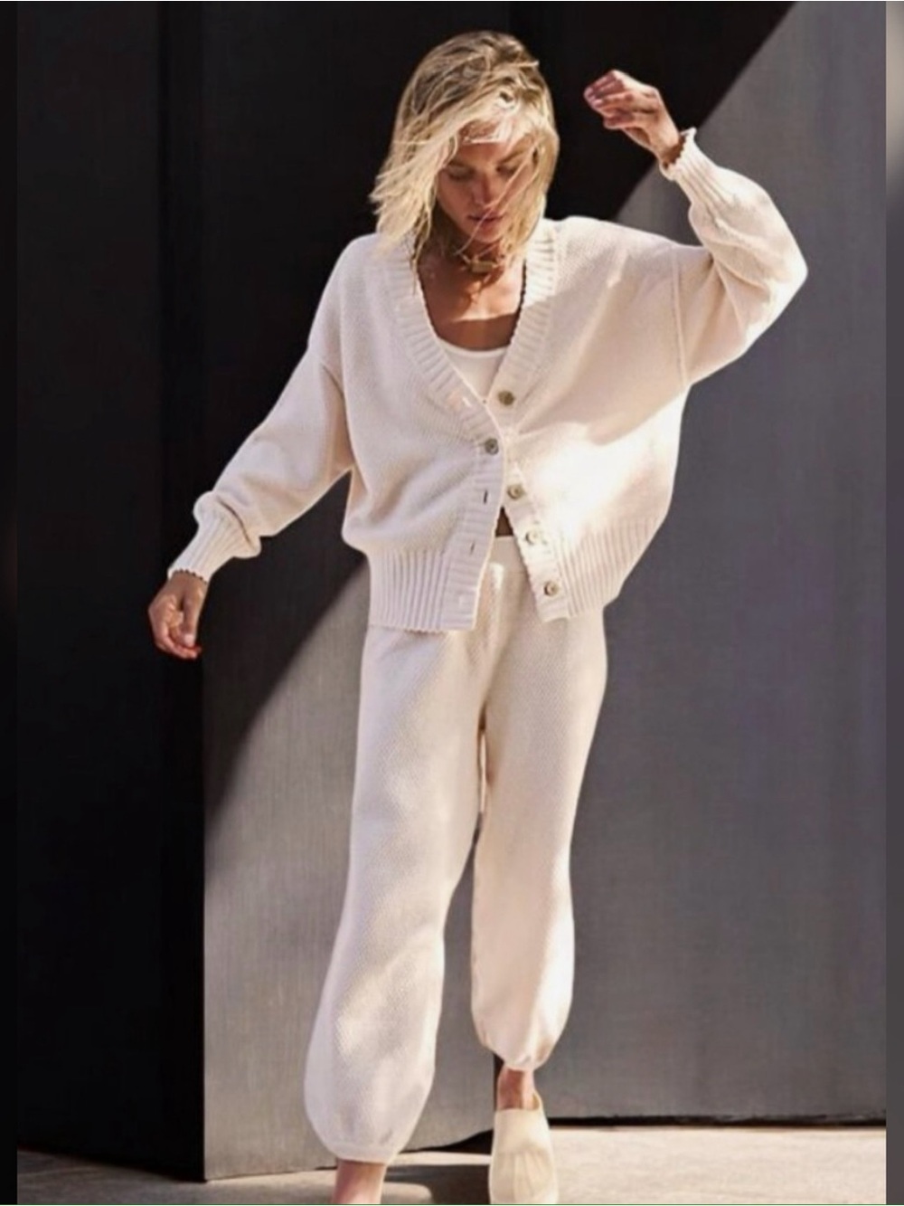 Free people Cardi Knit Jogger Set